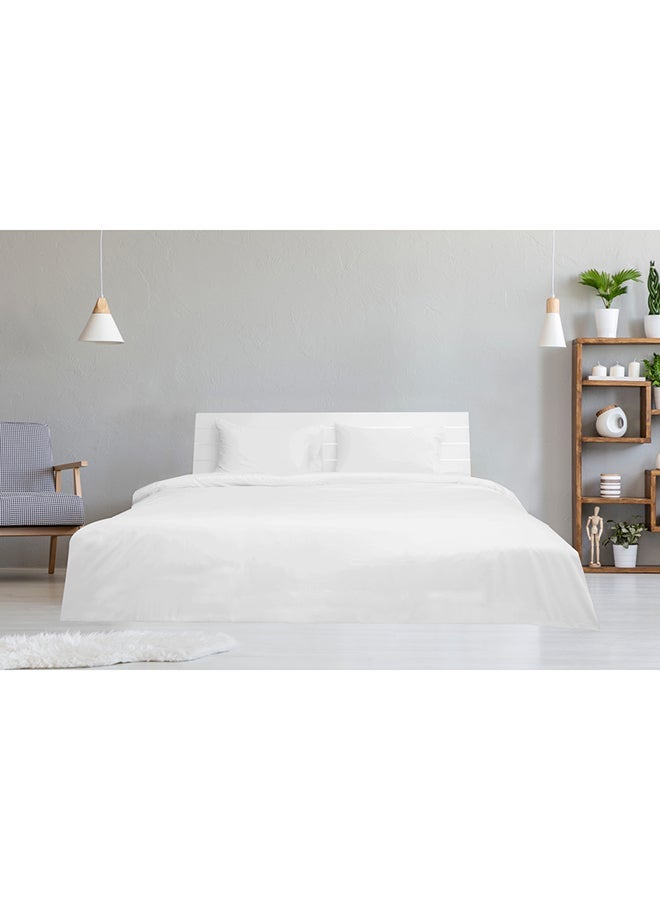 Hotel Linen Queen Duvet Cover 250tc Sateen Plain 100% Cotton White 245x245cm - Image 3